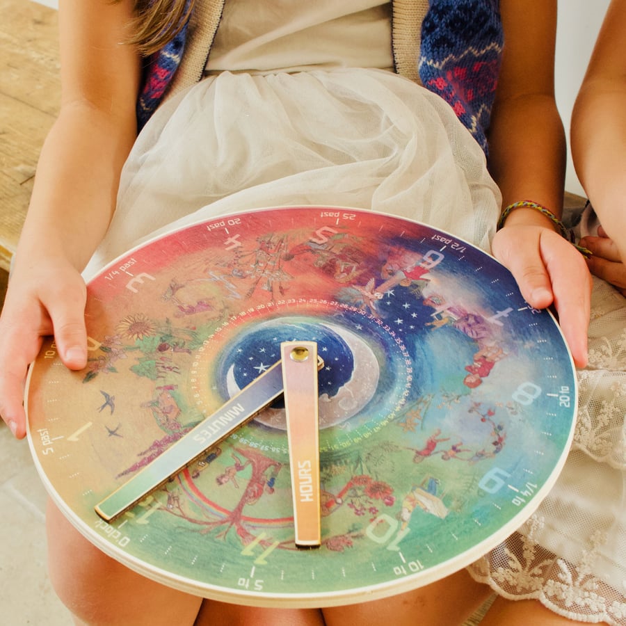 Teaching Clock, Learning Clock, How to teach children to tell the time? Wooden C