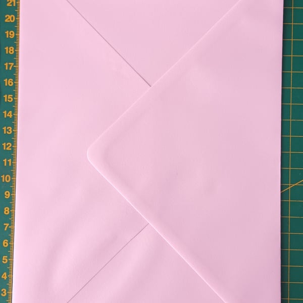 C5 A5 Pastel Pink Envelopes For Cardmaking Diamond Flap 120gsm Pack Of 6