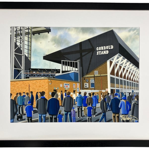 Ipswich Town F.C, Portman Road, Framed Football Art Print. 20" x 16" Frame Size