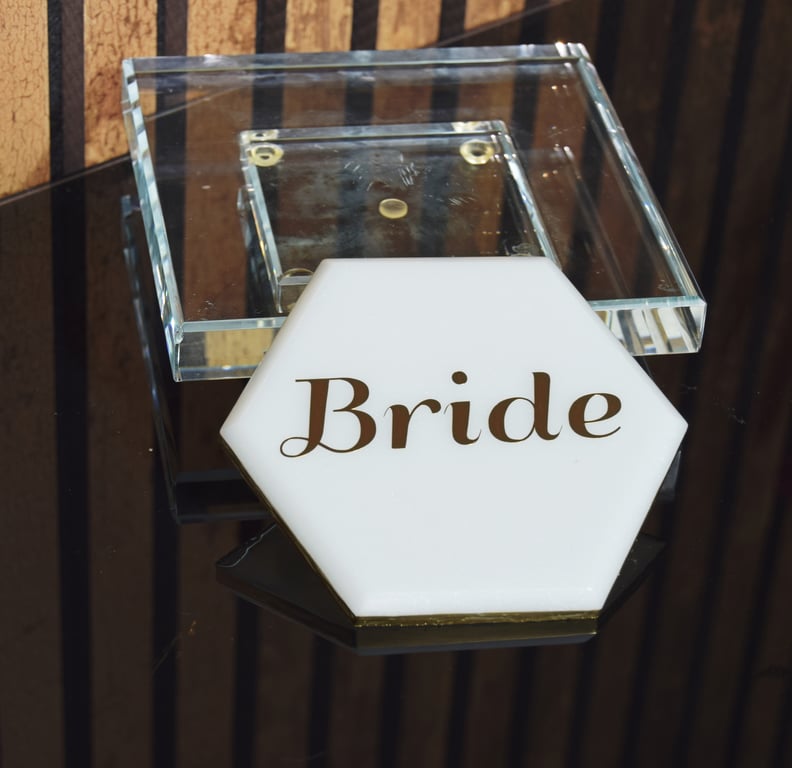 Personalised Wedding Favour Place Name Hexagon Coaster Resin Any Colour 12x10cm