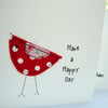 polka dot bird birthday card