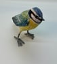 Paper mache blue tit sculpture original art  - Image 3