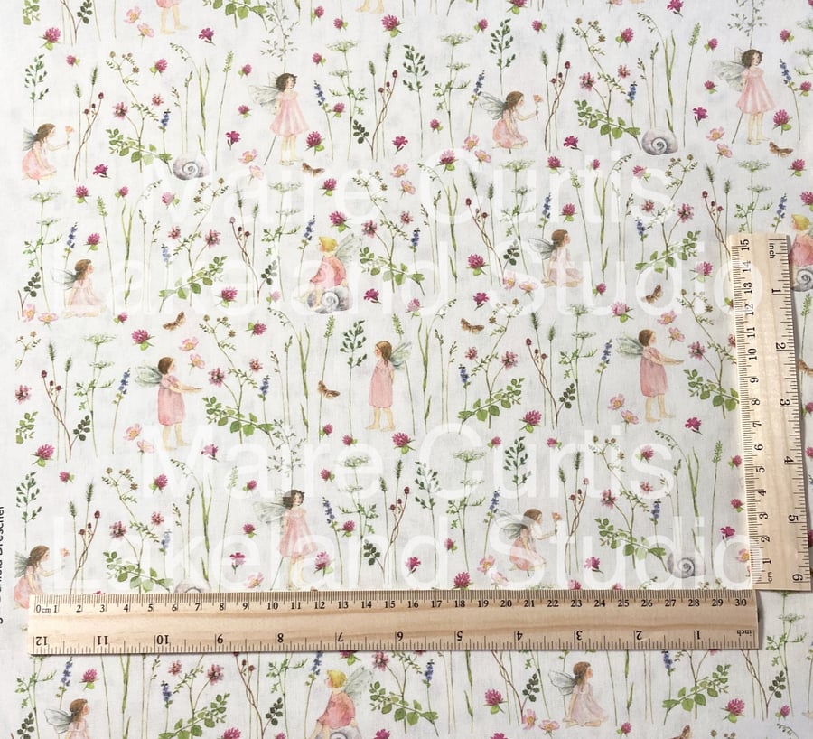 Elf Garden Pink cotton quilt fabric from quarter metre