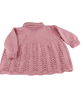 Rose pink Hand Knitted Baby Cardigan, Collared Sweater, Girls, Baby Shower Gift  - Image 7