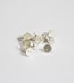 Little button earrings, silver button earrings - Image 4