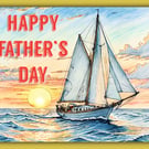 Sailing Boat Father's Day Card A5