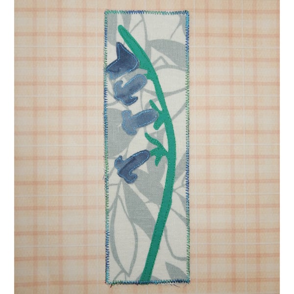 Bookmark with applique bluebells