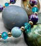 Blue and purple jasper bracelet 