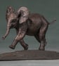 Playing Baby Elephant Animal Statue Small Bronze Resin Sculpture - Image 2