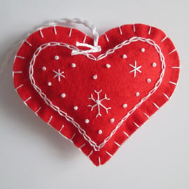 Scandi Style Red Felt Heart