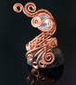 Copper ring,Swarovski copper ring-adjustable,wire wrapped peacock ring design. - Image 1