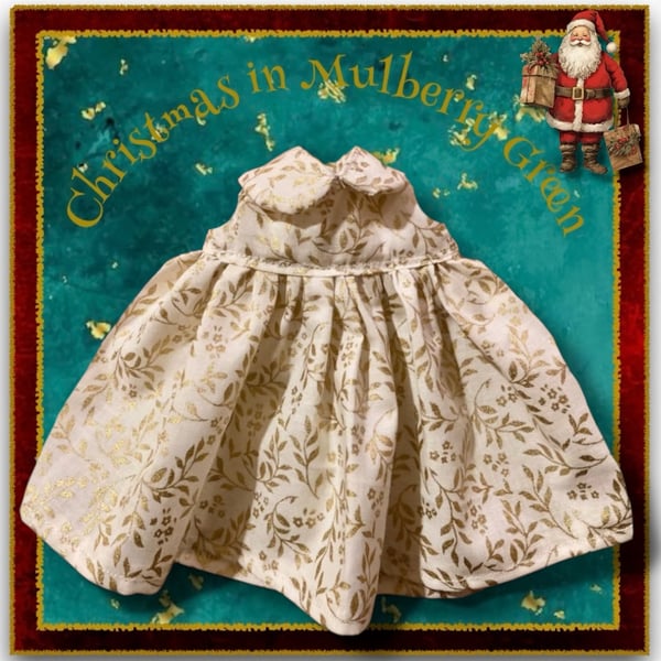 Golden Leaf Patterned Heirloom Dress