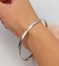 Recycled Sterling Silver Hammered Bangle – 6.5cm Diameter – One of a KInd - Image 4