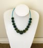 Green Felt Ball Necklace - Image 1