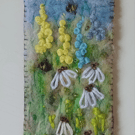 ,FLOWER MEADOW,handmade original needle felted wool bookmark 