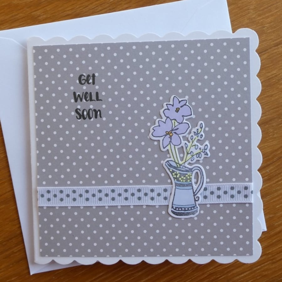 Get Well Soon Card - Flowers in a Jug