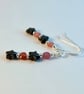 Pink Tourmaline & Hematite Star Earrings, October Birthday, Libra Jewellery Gift - Image 4