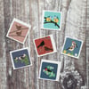 Songbirds Illustrated Envelope Sealing Stickers - Set of 6
