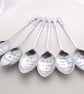 Set of Grumpy Xmas Apostle Spoons, Handstamped Vintage Coffeespoons - Image 1