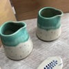 Seascape cup - green and blue glazes
