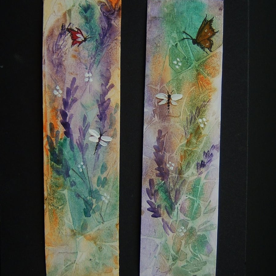 set of TWO hand painted fantasy bookmarks ref 357