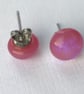 Fused Glass Button Earrings - Image 3