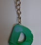 Handmade epoxy resin keyring with initial letter D