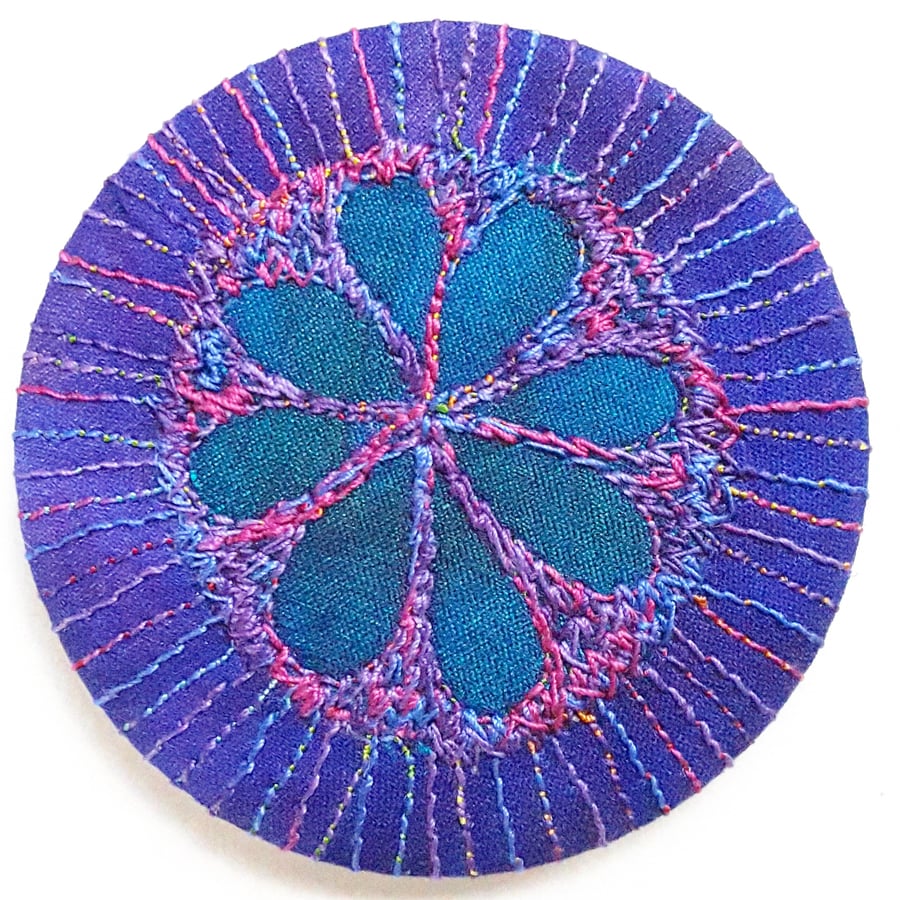Stitched Silk Pocket Mirror 