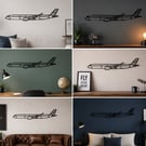 Airbus A350-900 3D Printed Aircraft Wall Art Black 29cm Aviation Silhouette Gift