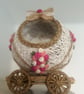 Handmade Floral Twine Carriage Cottagecore Decor Fairy Tale Ornament