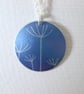Dandelion seeds printed necklace pendant in dusky purple - Image 4