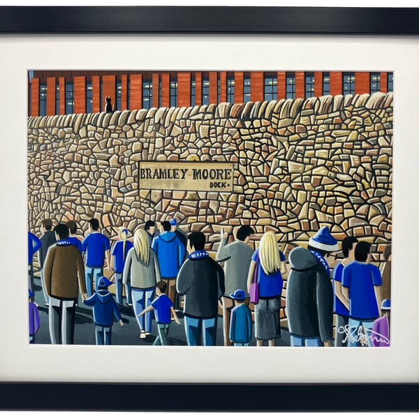 Everton, H Dickinson Football Stadium Art Print 14" x 11" Frame 