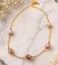 Handmade Pink Botswana Agate Gemstone Bracelet Gold Plated Gift for Her - Image 4