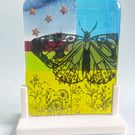 Summertime Fused Glass Panel with stand