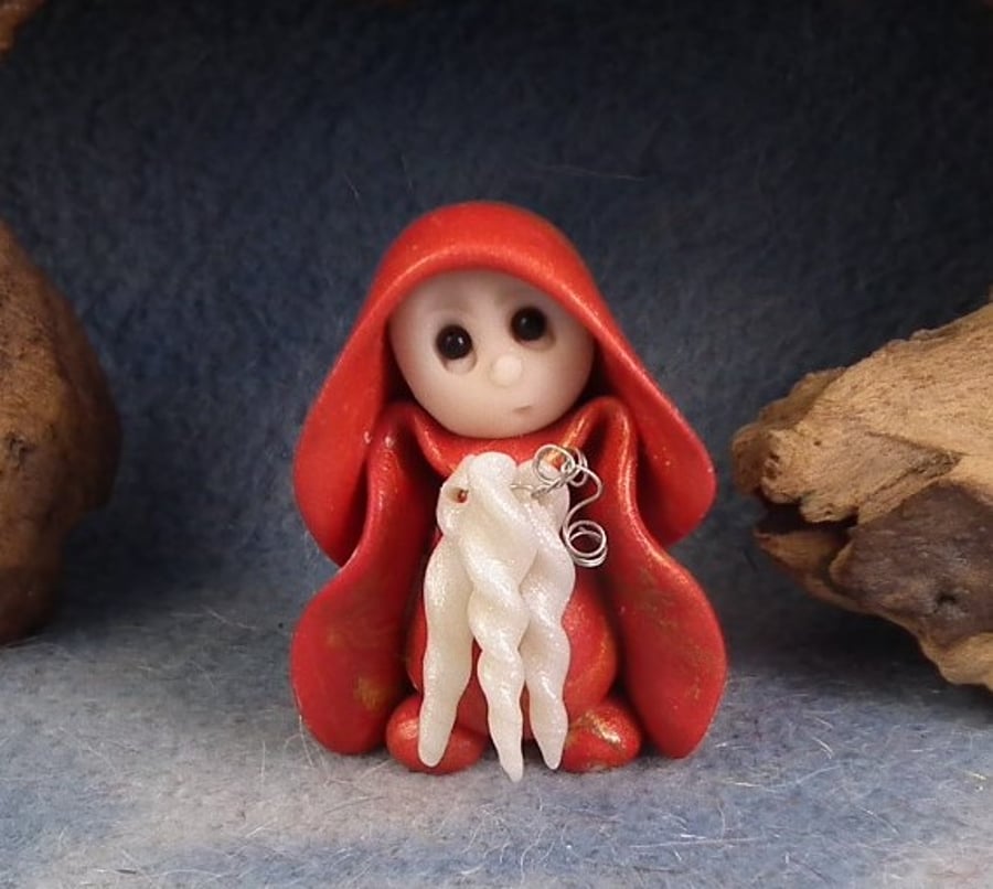 Spring Sale ... Unicorn Whisperer Gnome 'Orlagh' with Unicorn Horns OOAK Sculpt