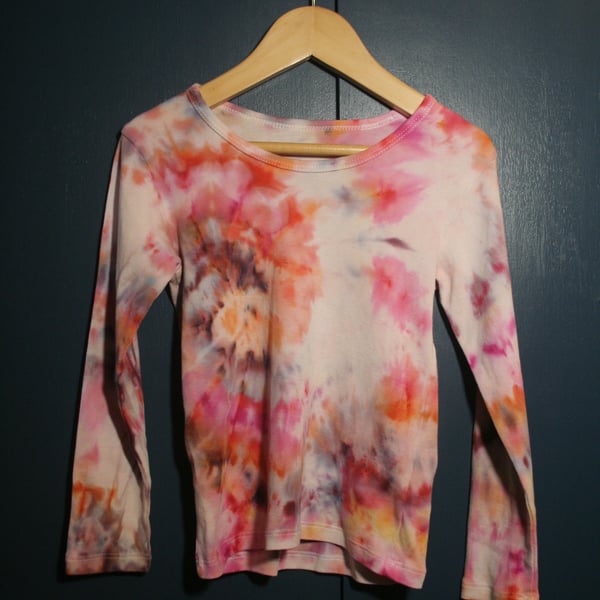 3-4 years Long Sleeved Ice-Dyed Top