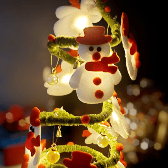 Handmade Snowman Christmas Decoration- Table Lamp 