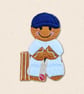 Cricket Player Gingerbread Character - Embroidered Sport Decoration