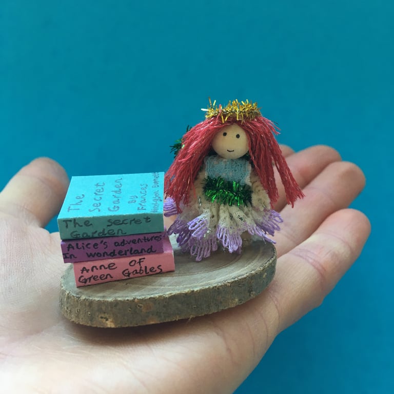Extra Tiny Fairy Decoration - Book Fairy