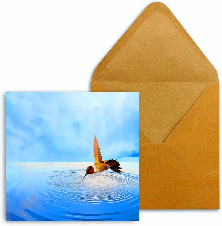 Ruby-throated hummingbird, Greeting, Birthday Card