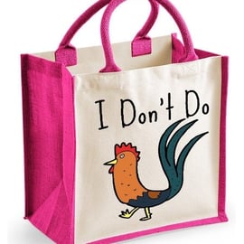 I Don't Do C... Lesbian Midi Jute Shopper Lunch Bag Hilarious LGBT Joke