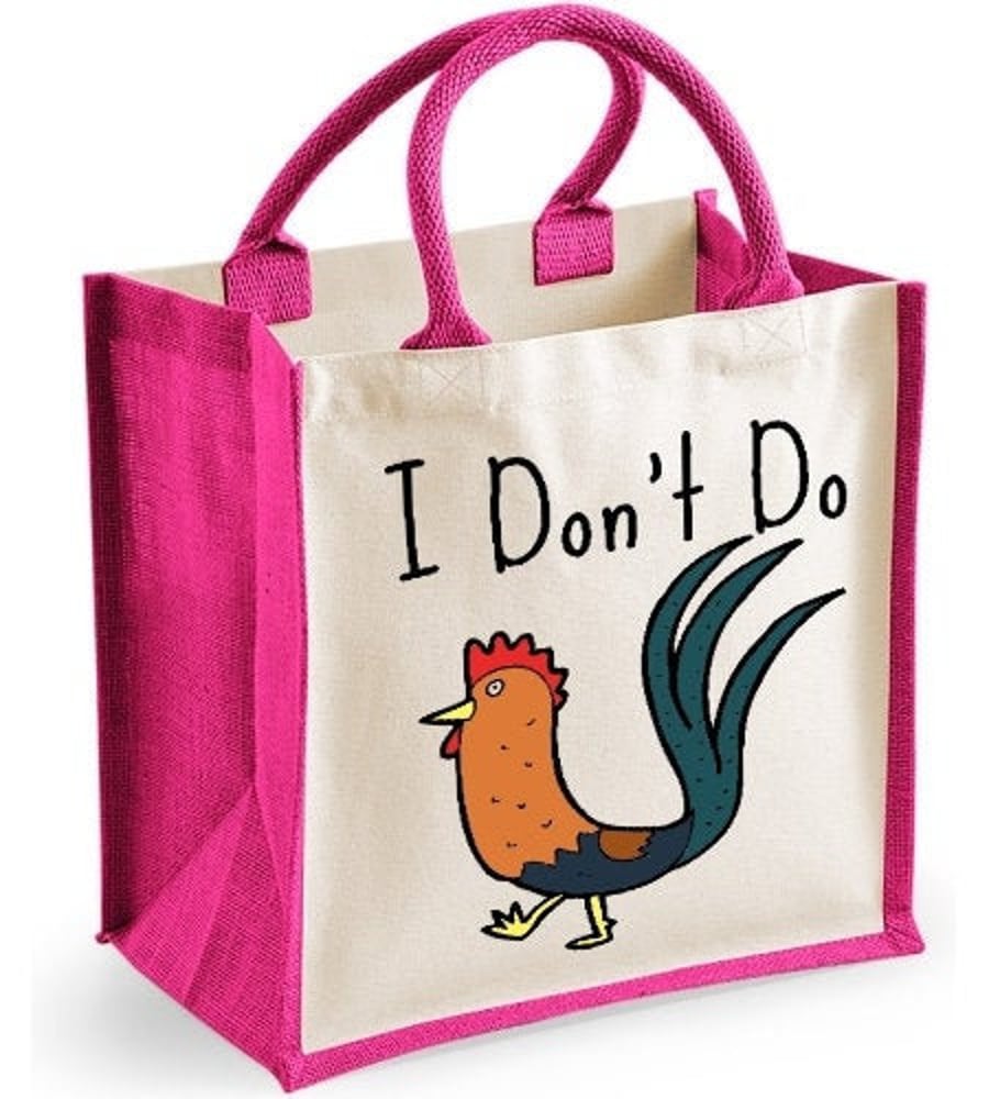 I Don't Do C... Lesbian Midi Jute Shopper Lunch Bag Hilarious LGBT Joke
