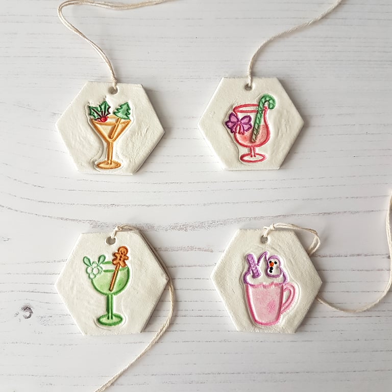 Christmas Cocktail hanging decoration, bauble