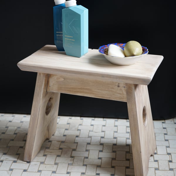 Handmade Wooden Stool – Solid Pine, Rustic Charm, Made in Merseyside