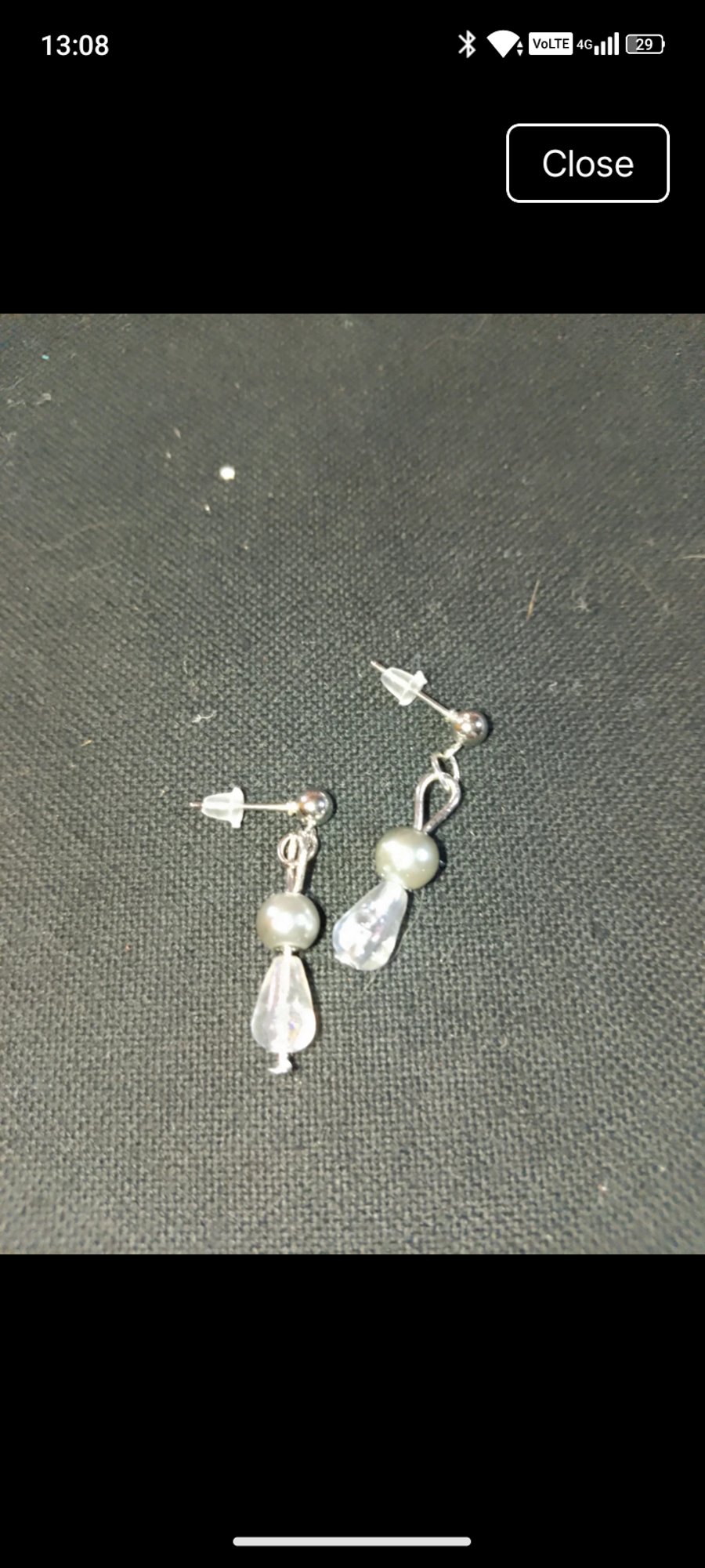 Handmade silver plated hook earrings