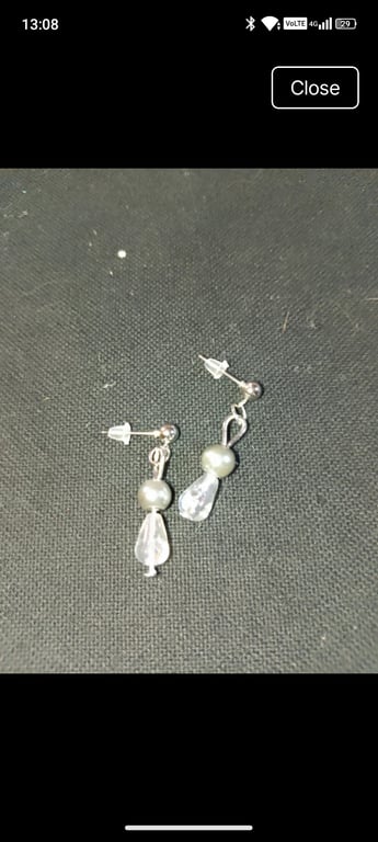Handmade silver plated hook earrings