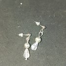 Handmade silver plated hook earrings