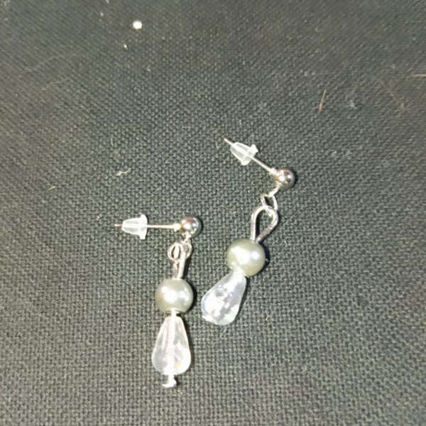 Handmade silver plated hook earrings