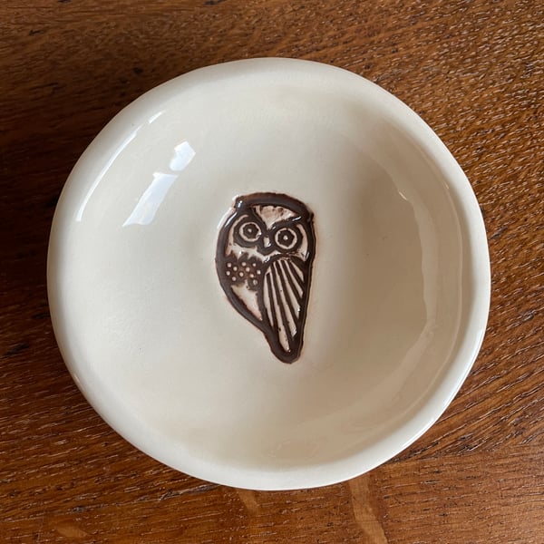 Owl ceramic bowl