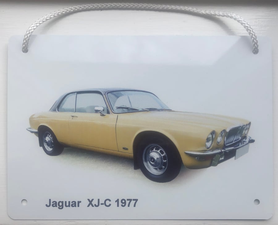 Jaguar XJ-C 1977 (Yellow) - Aluminium Plaque - A5 or 203x304mm